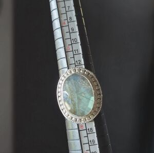 NICKY BUTLER 925 Sterling Silver Labradorite Solitaire Designer NB Ring Size 7